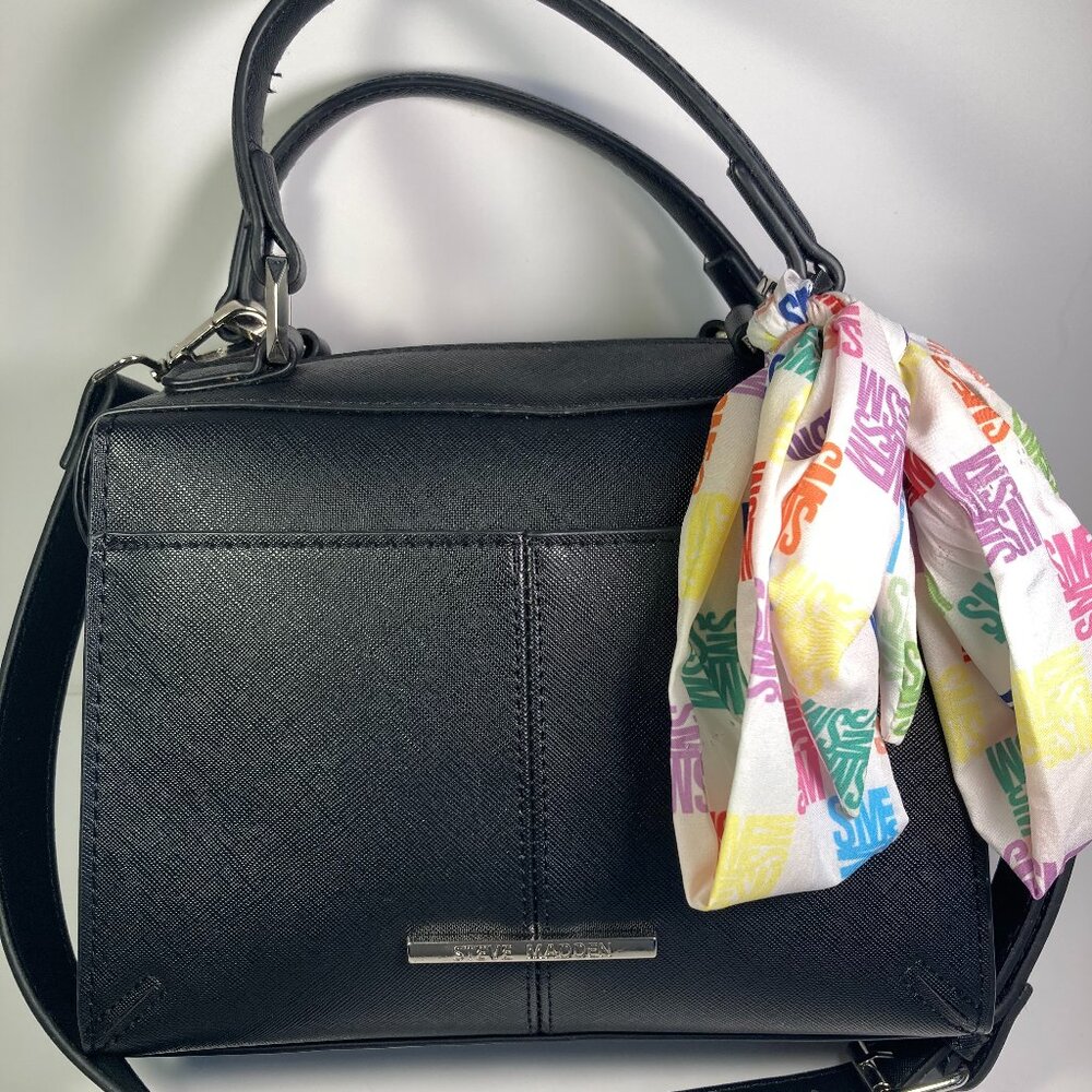 Steve Madden Black Crossbody Purse with Scarf - New Without Tags